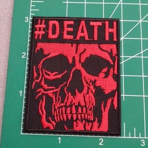 2/$10 Death Red and Black Skull Patch
